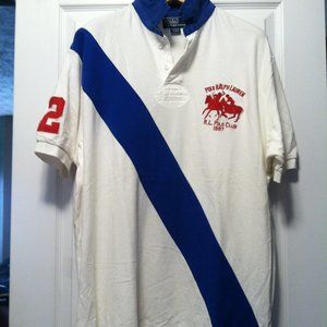 POLO RALPH LAUREN MENS PRE-OWNED WHITE 100%COTTON POLO SHIRT SIZE: L